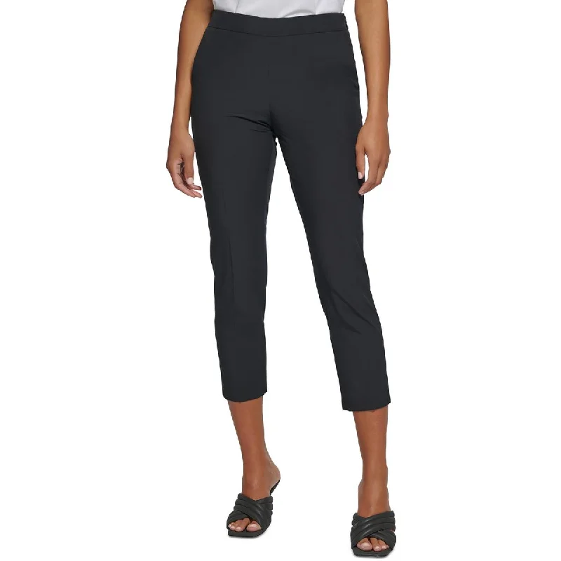 Calvin Klein Womens Solid  Cropped Pants High-Waist Jogger Pants