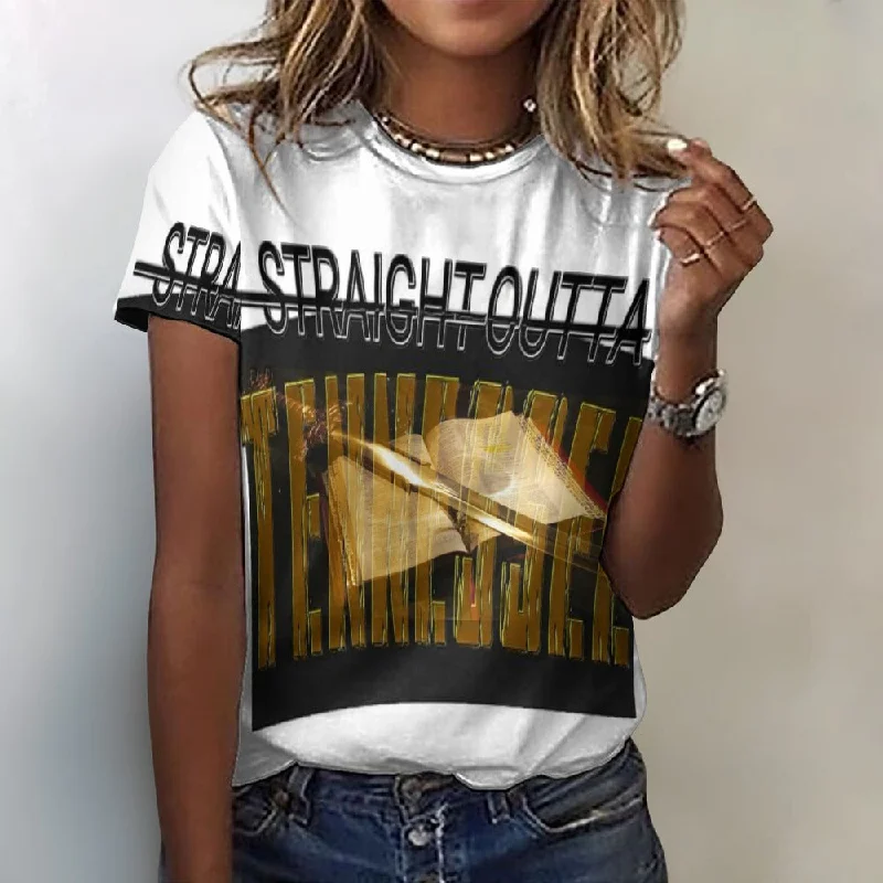 Straight Outta Tennessee 01 Ladies Designer Cotton T-Shirt Cotton Fabric Linen Fabric Terry Fabric Straight Outta Tennessee 01 Ladies Designer Cotton T-Shirt Cotton Fabric Linen Fabric Terry Fabric
