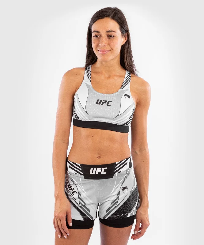UFC Venum Authentic Fight Night Women's Sport Bra - White Fleece Fabric Down Fabric Feather Fabric UFC Venum Authentic Fight Night Women's Sport Bra - White Fleece Fabric Down Fabric Feather Fabric