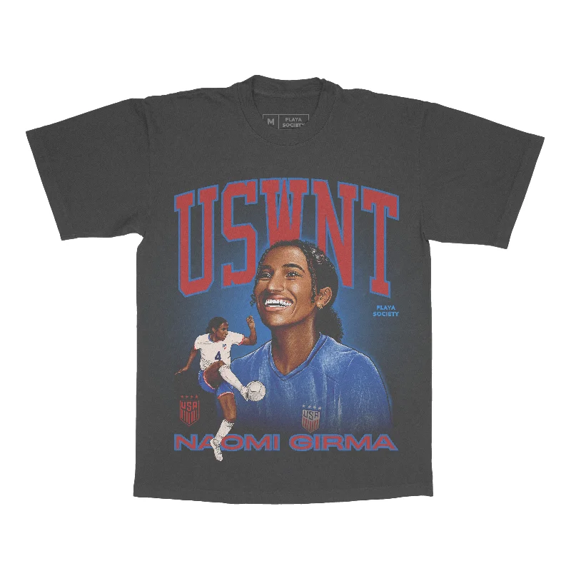 Unisex USWNT Playa Society Naomi Girma Black Tee Lace Blend Ribbed Blend Corduroy Blend