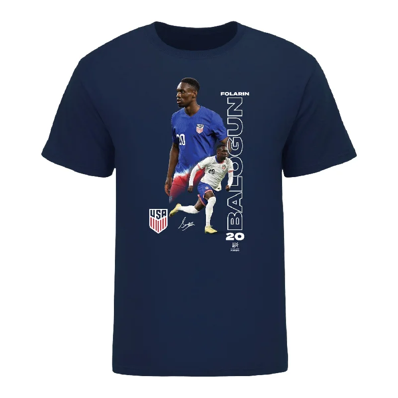 Unisex USMNT Folarin Balogun Navy Tee