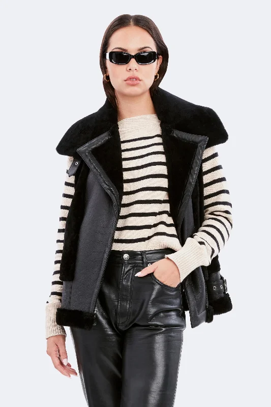 Maya A-Line Jacket Boat Neck Shawl Collar