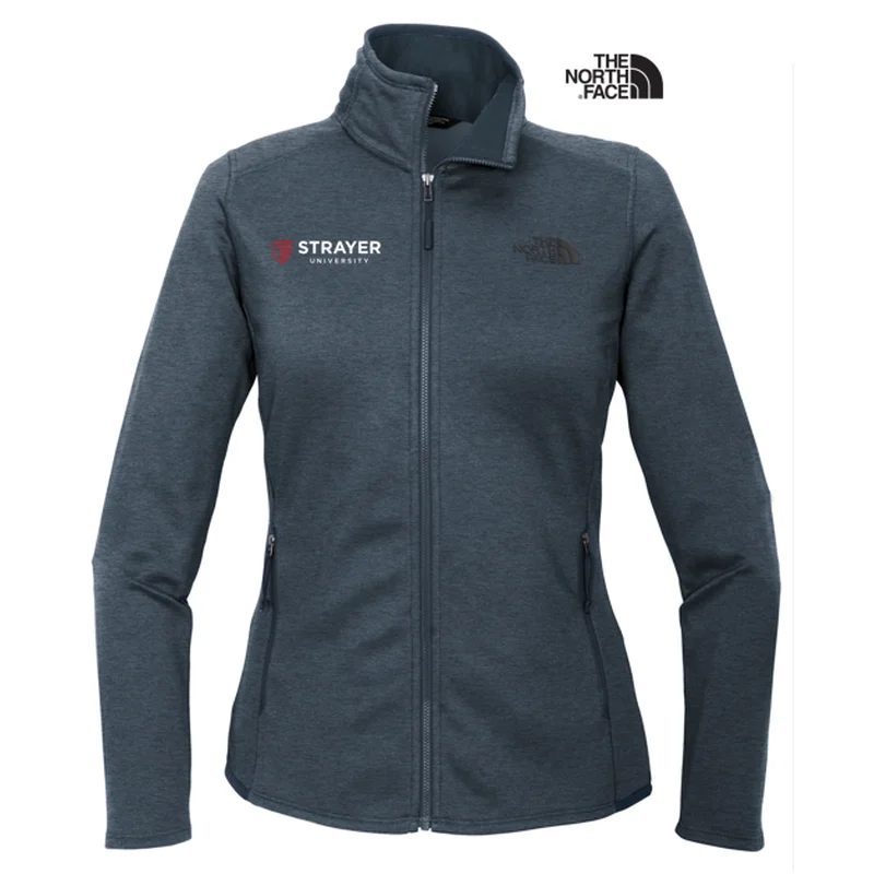 NEW STRAYER The North Face ® Ladies Skyline Full-Zip Fleece Jacket-Urban Navy Heather Puff Shoulder Coat NEW STRAYER The North Face ® Ladies Skyline Full-Zip Fleece Jacket-Urban Navy Heather Puff Shoulder Coat