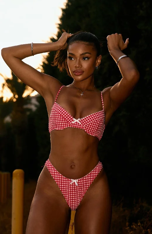 Beachside Bikini Top Red Gingham Classic Tee Shirt
