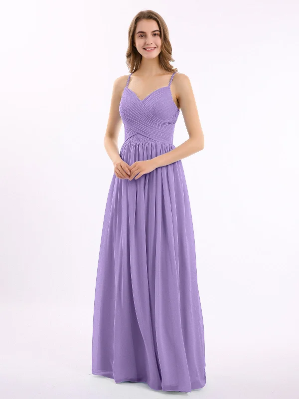 Sweetheart Neck Chiffon Dress with Spaghetti Strap Tahiti