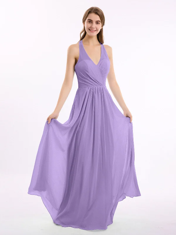 V Neckline Chiffon Dress with Bow Straps Tahiti