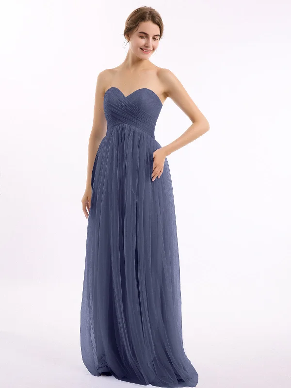 Sweetheart Neck Strapless Empire Tulle Dresses-Stormy