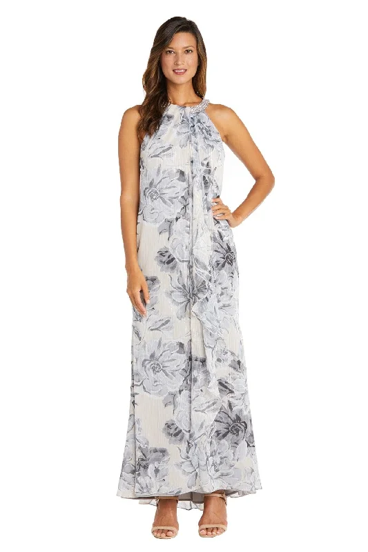 R&M Richards 9305P Long Formal Petite Chiffon Dress